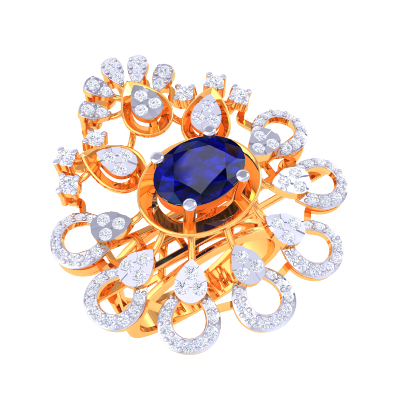 Printable 3D jewelry model of Lady diamond ring Modèle 3D .c4d .max .obj .3ds .fbx .stl .blend