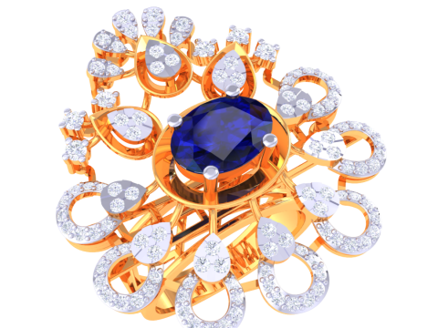 Printable 3D jewelry model of Lady diamond ring 3D Model