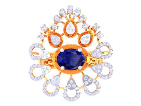 Printable 3D jewelry model of Lady diamond ring Modèle 3D