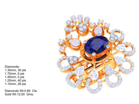 Printable 3D jewelry model of Lady diamond ring Modèle 3D
