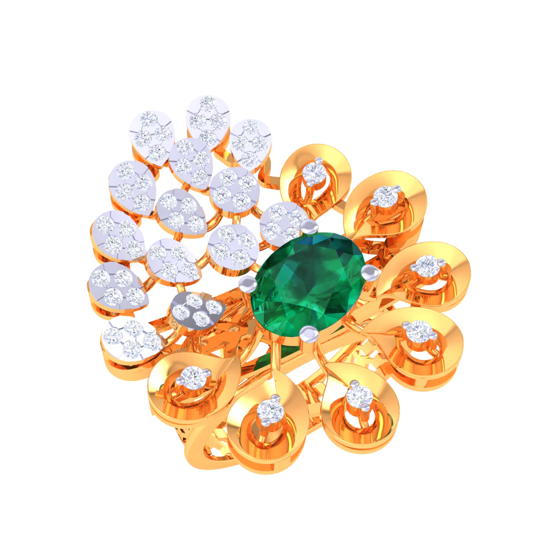 Printable 3D jewelry model of Lady diamond ring 3D Model .c4d .max .obj .3ds .fbx .stl .blend 