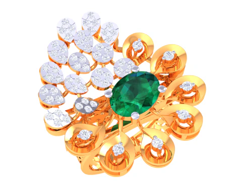 レディ ダイヤモンド リングの印刷可能な 3D ジュエリー モデル 3Dモデル