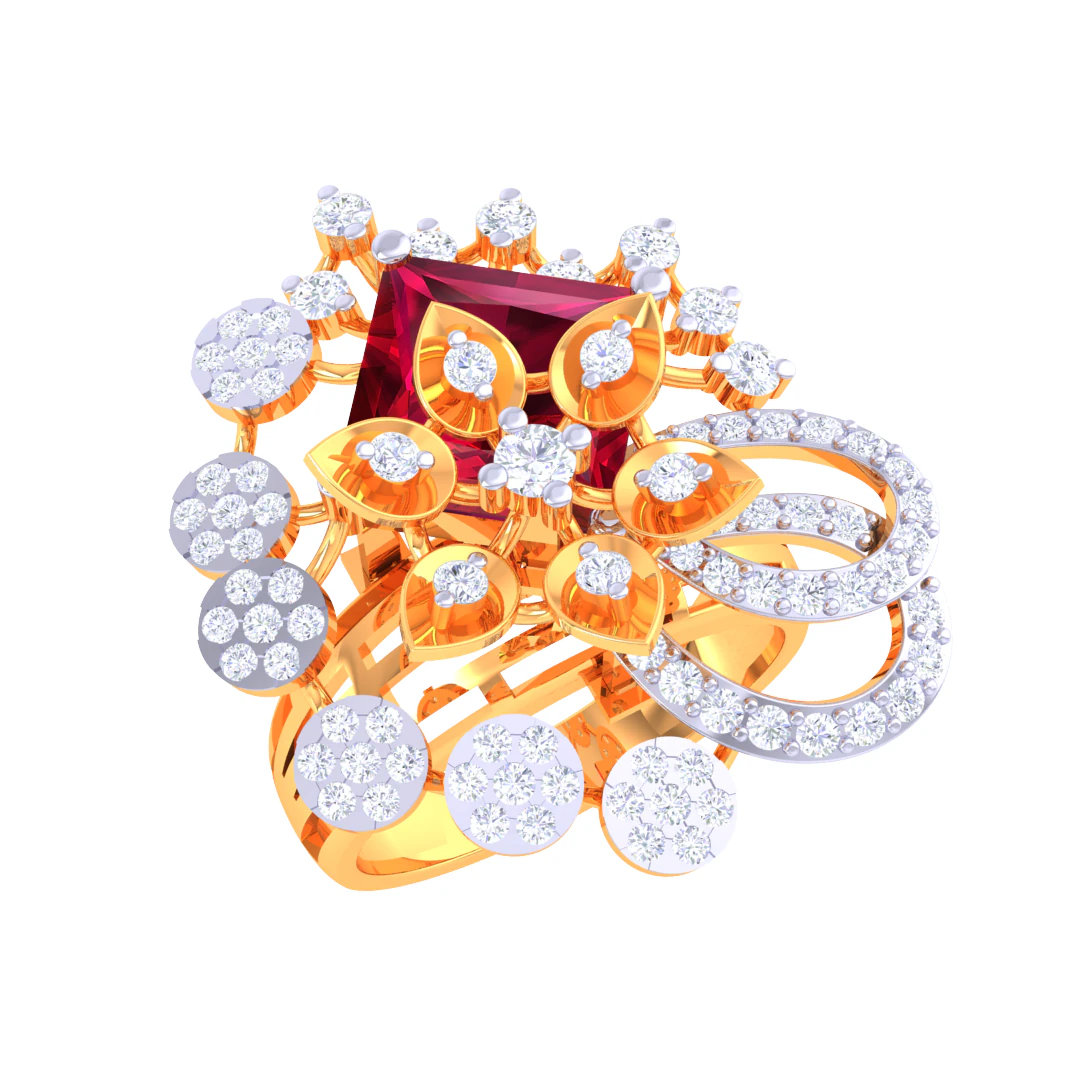 Printable 3D jewelry model of Lady diamond ring 3D Model .c4d .max .obj .3ds .fbx .stl .blend 