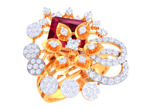 Printable 3D jewelry model of Lady diamond ring 3D Model
