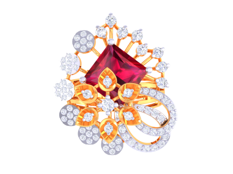 Printable 3D jewelry model of Lady diamond ring 3D Model