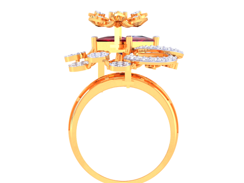 Printable 3D jewelry model of Lady diamond ring 3D Model