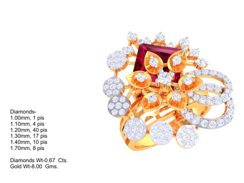 Printable 3D jewelry model of Lady diamond ring 3D Model