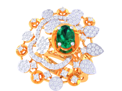 Printable 3D jewelry model of Lady diamond ring 3D Model