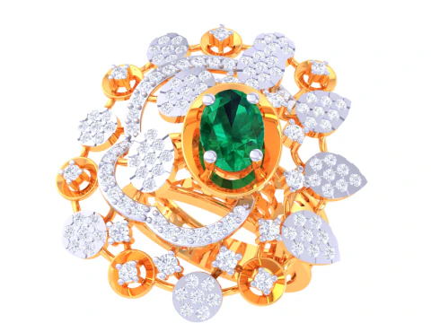 Printable 3D jewelry model of Lady diamond ring 3D Model