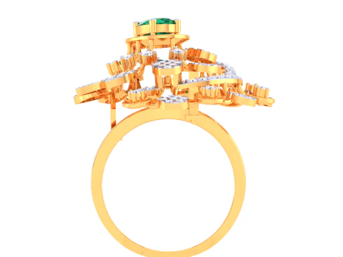Printable 3D jewelry model of Lady diamond ring 3D Model