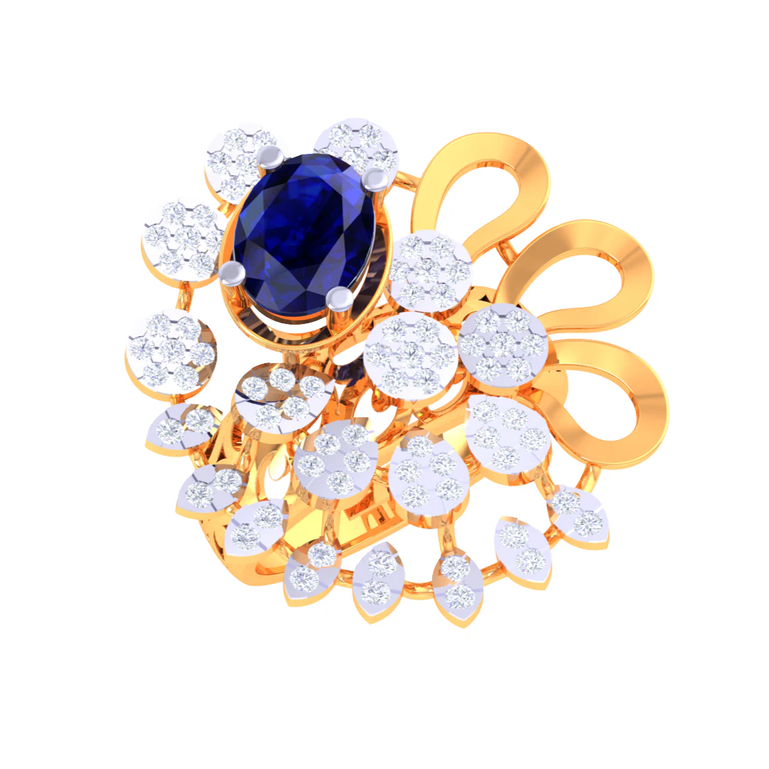 Printable 3D jewelry model of Lady diamond ring 3D Model .c4d .max .obj .3ds .fbx .stl .blend 