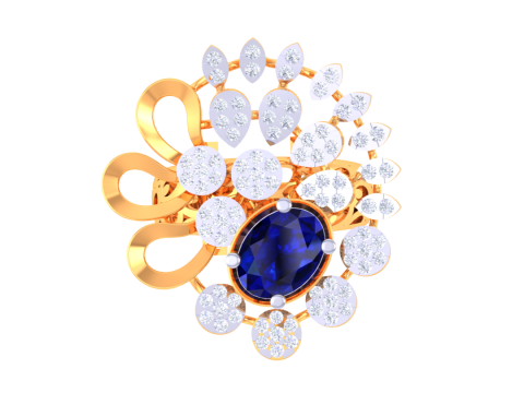 Printable 3D jewelry model of Lady diamond ring Modèle 3D