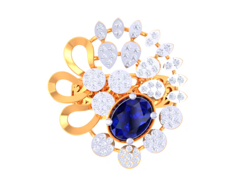 Printable 3D jewelry model of Lady diamond ring 3D Model