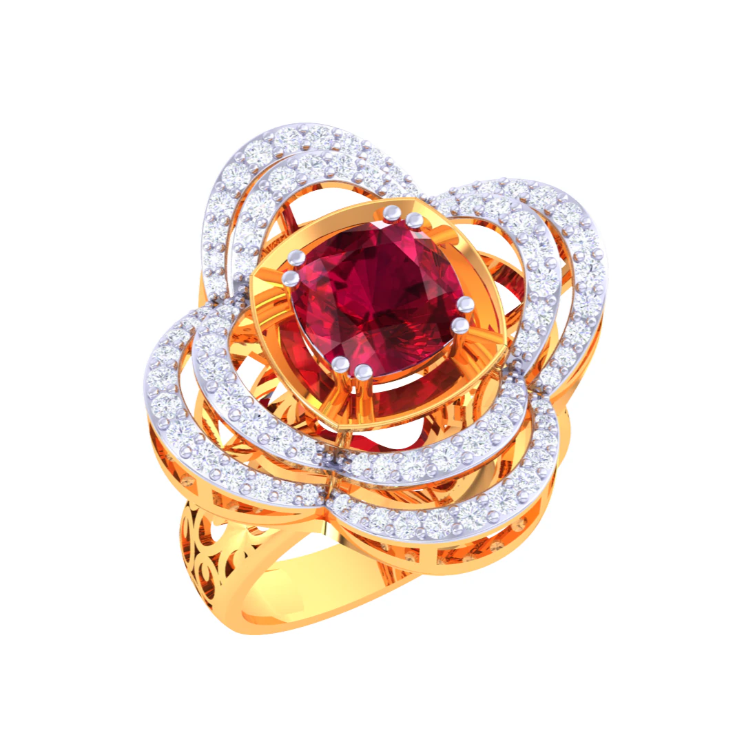 Printable 3D jewelry model of Lady diamond ring 3D Model .c4d .max .obj .3ds .fbx .stl .blend 