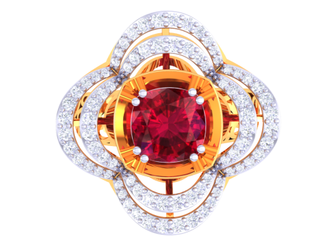 Printable 3D jewelry model of Lady diamond ring Modello 3D