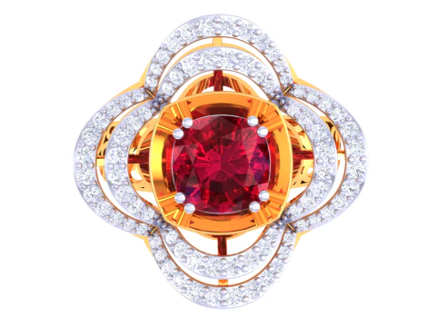 Printable 3D jewelry model of Lady diamond ring 3D Model