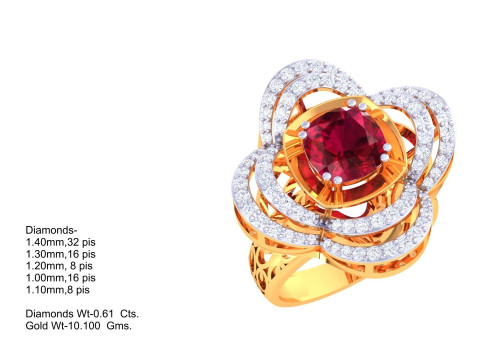 Printable 3D jewelry model of Lady diamond ring Modello 3D