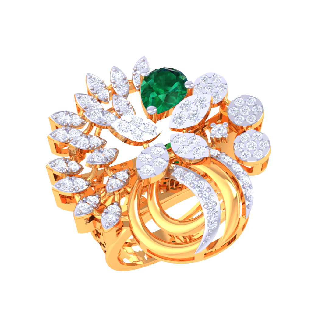 Printable 3D jewelry model of Lady diamond ring 3D Model .c4d .max .obj .3ds .fbx .stl .blend