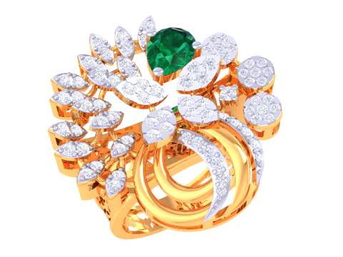 Printable 3D jewelry model of Lady diamond ring 3D Model