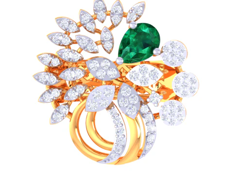 Printable 3D jewelry model of Lady diamond ring 3D Model