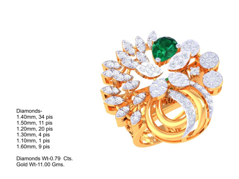 Printable 3D jewelry model of Lady diamond ring 3D Model