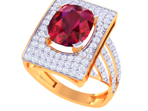 Printable 3D jewelry model of Lady diamond ring Modelo 3D