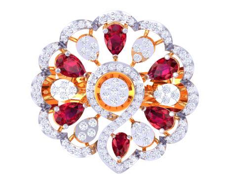Printable 3D jewelry model of Lady diamond ring Modelo 3D