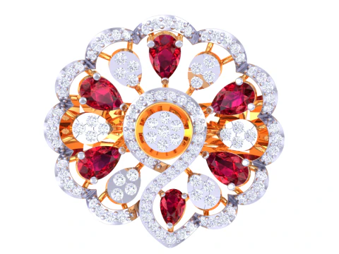 Printable 3D jewelry model of Lady diamond ring 3D Model