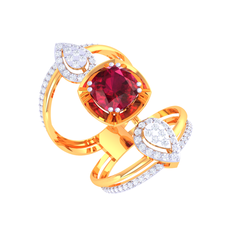 Printable 3D jewelry model of Lady diamond ring Modelo 3D .c4d .max .obj .3ds .fbx .stl .blend
