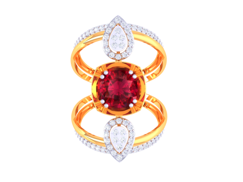 Printable 3D jewelry model of Lady diamond ring Modelo 3D