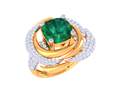 Printable 3D jewelry model of Lady diamond ring Model 3D