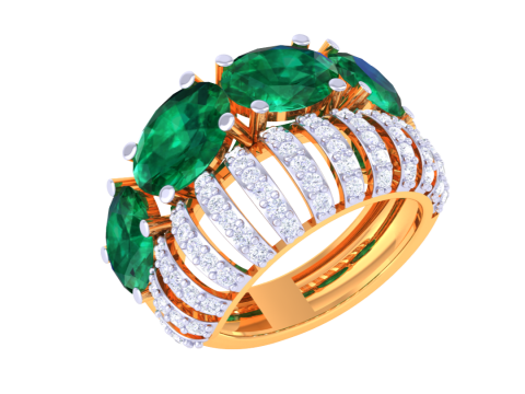 Printable 3D jewelry model of Lady diamond ring Modèle 3D