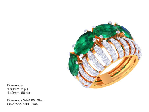 Printable 3D jewelry model of Lady diamond ring Model 3D