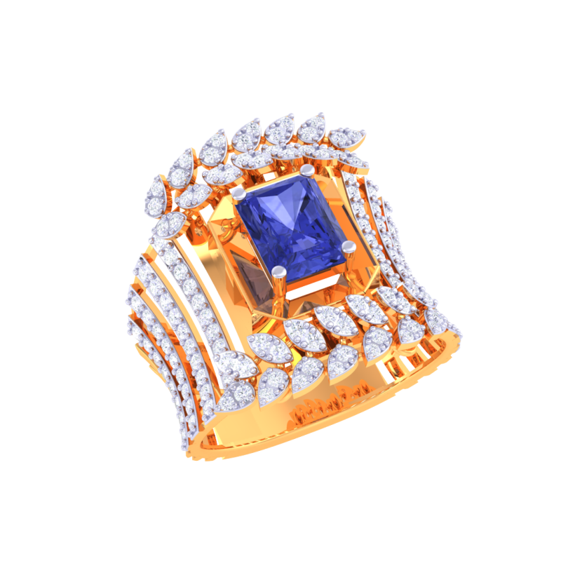 Printable 3D jewelry model of Lady diamond ring Modèle 3D .c4d .max .obj .3ds .fbx .stl .blend