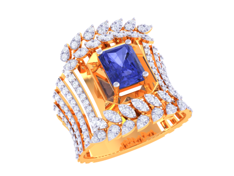 Printable 3D jewelry model of Lady diamond ring 3D Modell