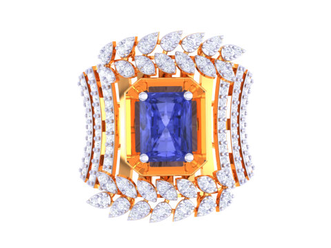 Printable 3D jewelry model of Lady diamond ring Modèle 3D