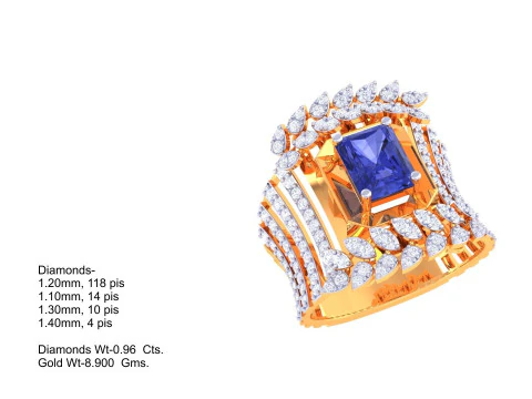 Printable 3D jewelry model of Lady diamond ring 3D Model