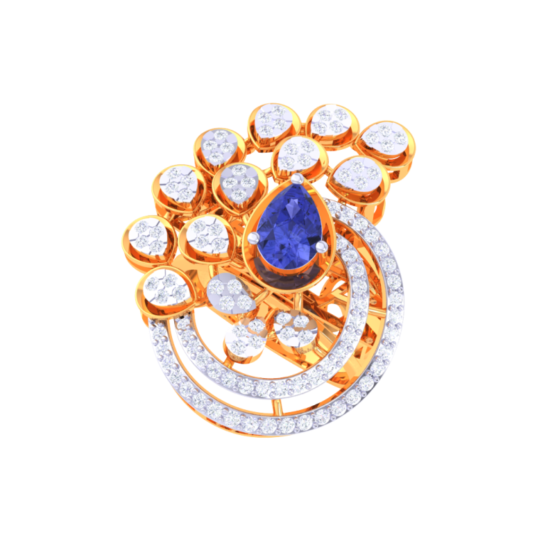 Printable 3D jewelry model of Lady diamond ring 3D Model .c4d .max .obj .3ds .fbx .stl .blend