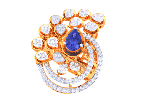 Printable 3D jewelry model of Lady diamond ring Model 3D
