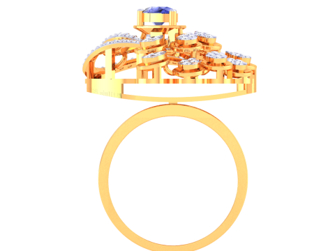 Printable 3D jewelry model of Lady diamond ring 3D Model