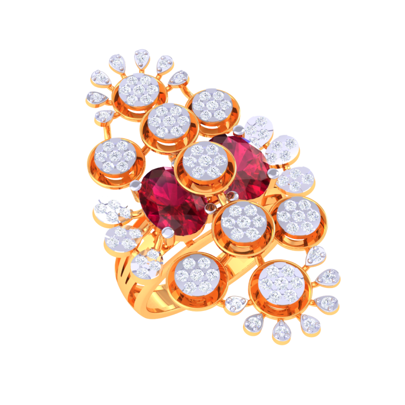 Printable 3D jewelry model of Lady diamond ring 3D मॉडल .c4d .max .obj .3ds .fbx .stl .blend