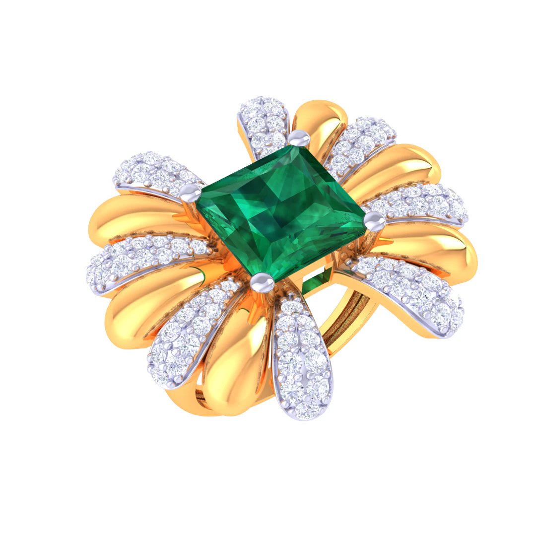 Printable 3D jewelry model of Lady diamond ring 3D Model .c4d .max .obj .3ds .fbx .stl .blend