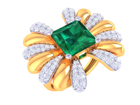 3D-модель ювелирного кольца Lady с бриллиантом для печати 3D Модель