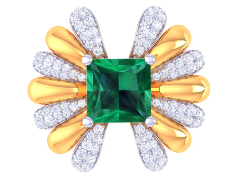 Printable 3D jewelry model of Lady diamond ring 3D Model