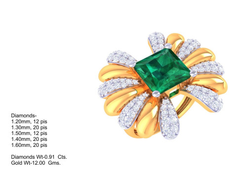 Printable 3D jewelry model of Lady diamond ring Modello 3D