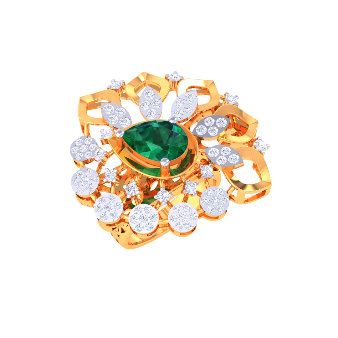 Printable 3D jewelry model of Lady diamond ring 3D Model .c4d .max .obj .3ds .fbx .stl .blend 