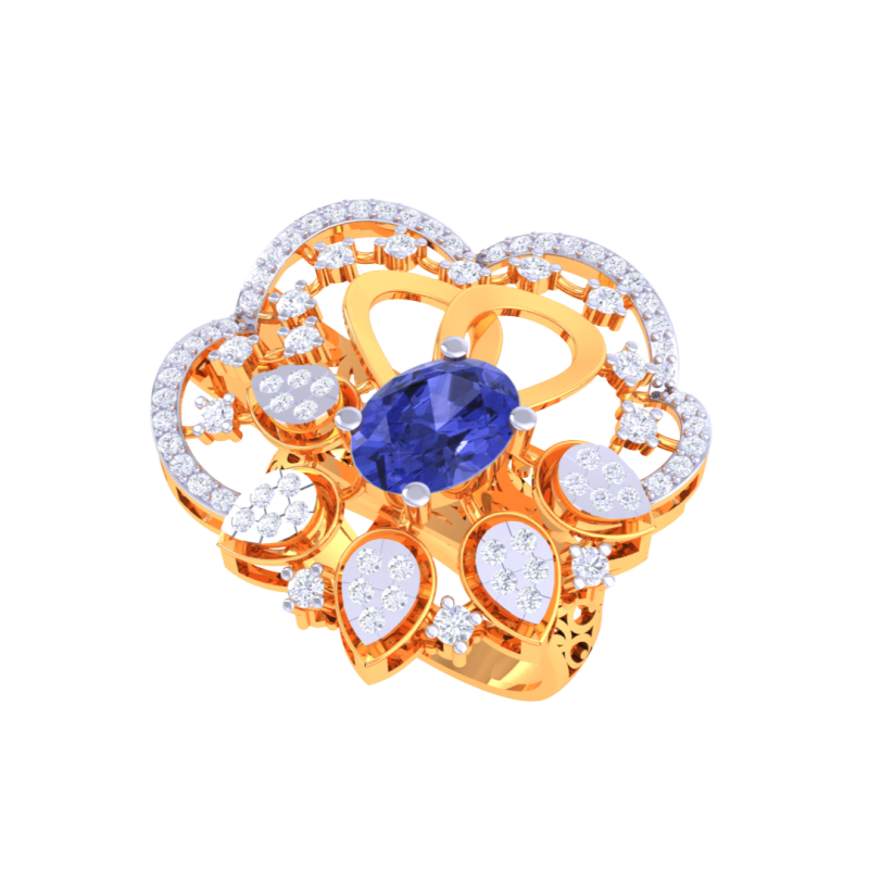 Printable 3D jewelry model of Lady diamond ring 3D मॉडल .c4d .max .obj .3ds .fbx .stl .blend