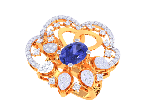 Printable 3D jewelry model of Lady diamond ring 3D 模型