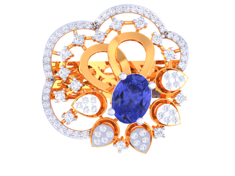 Printable 3D jewelry model of Lady diamond ring 3D मॉडल