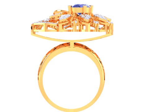 Printable 3D jewelry model of Lady diamond ring 3D मॉडल